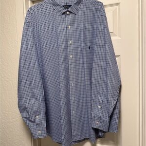 Ralph Lauren Blue Gingham Men's Shirt - 4XB (BIG)